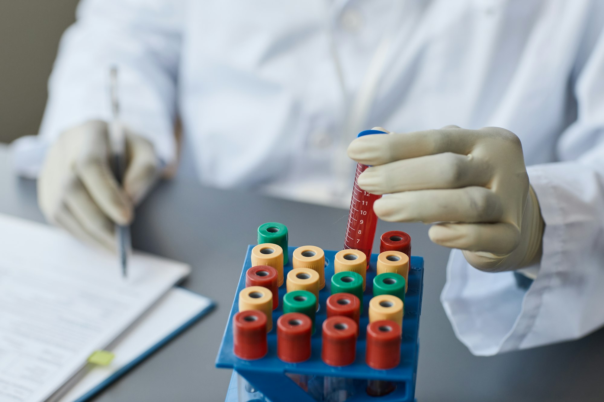 Lab Technician Working with Samples